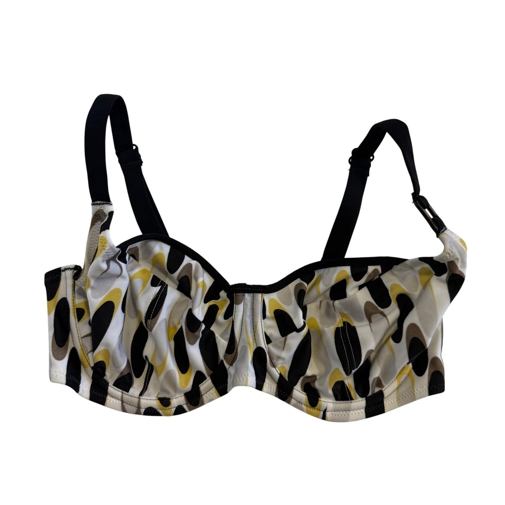 NWT Fantasie Zante Underwired Bikini Top 34DD Yellow Black Abstract FS5262PEB
